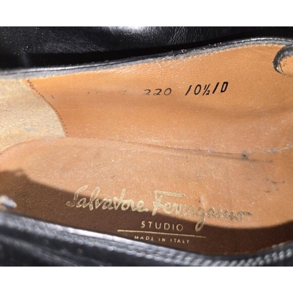 Salvatore Ferragamo Men’s Loafers Monk Strap Dress Shoes 10.5 D Black Italy EUC - Picture 5 of 16